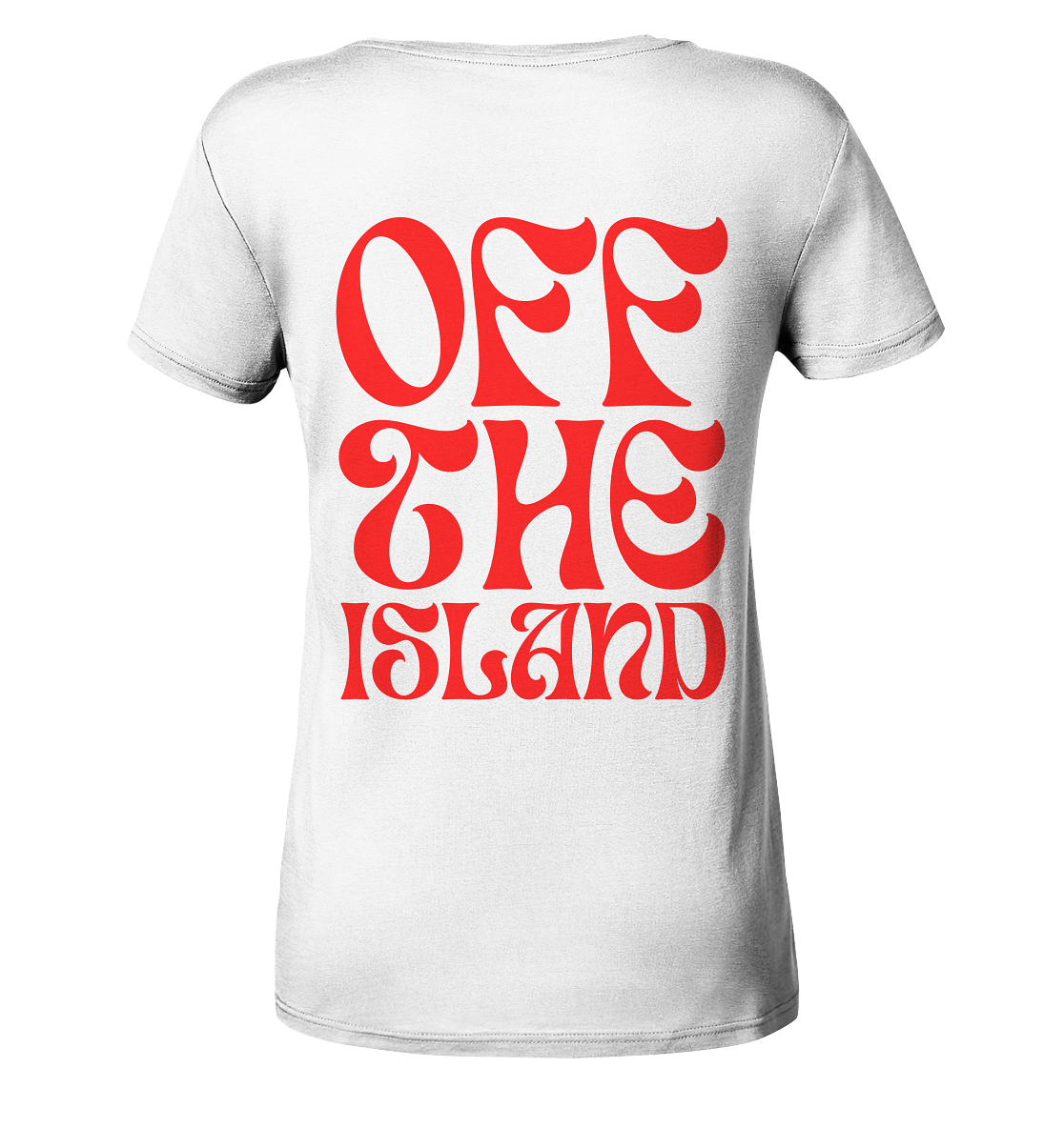 T-Shirt Ladies Organic Off The Island '23 White and Red