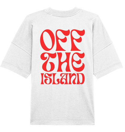 T-Shirt Men Organic Off The Island '23 Oversize White and Red